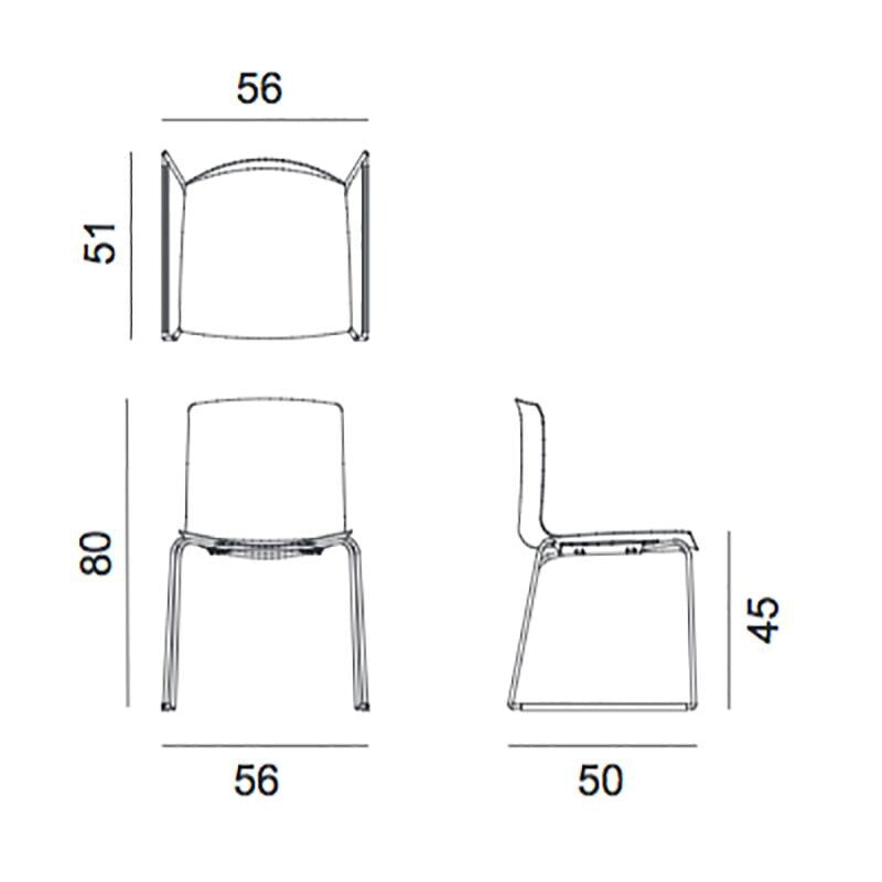 Catifa 46 0278 Stuhl zweifarbig Kufe farbig Weiß