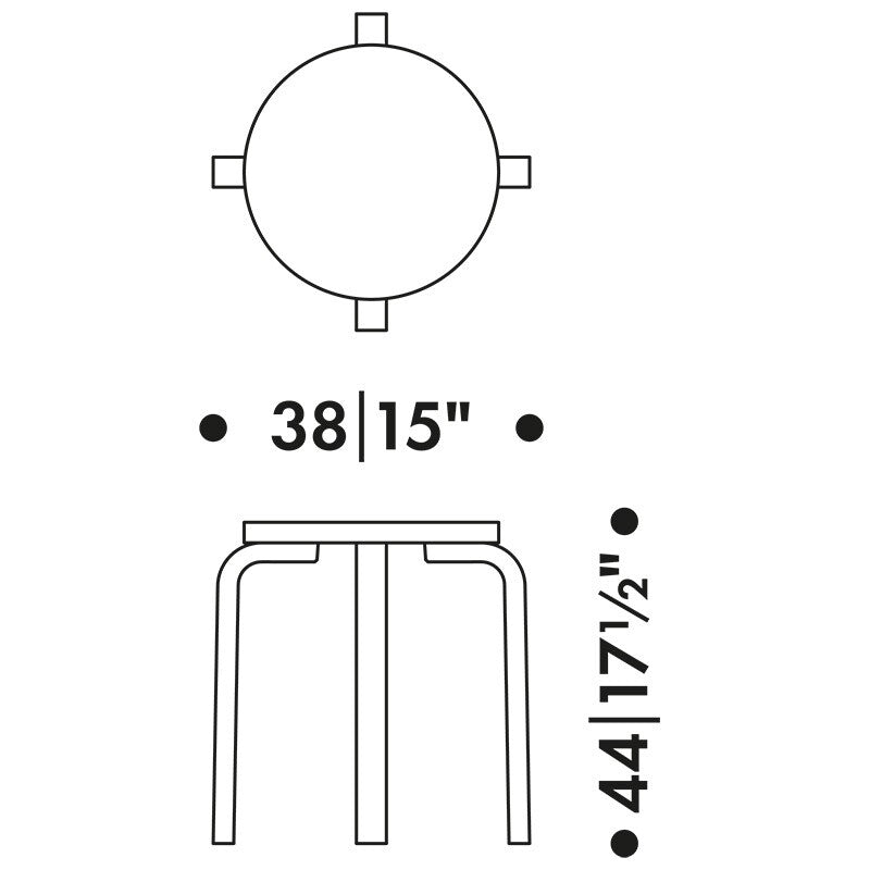 E60 Hocker Gestell lackiert Schwarz