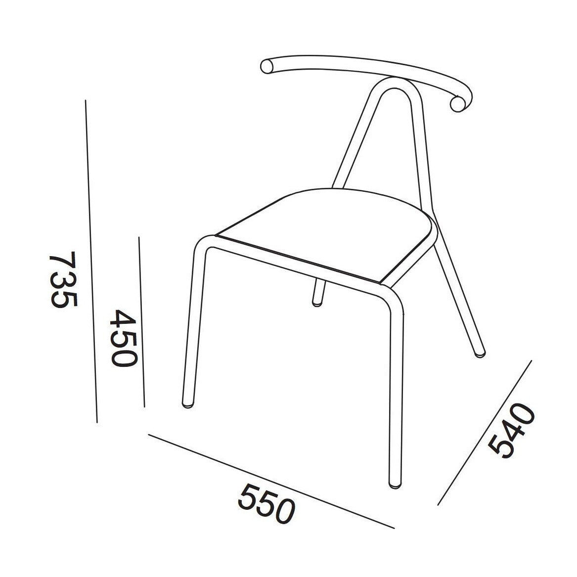 Toro Stuhl Sitzfläche Esche Schwarz