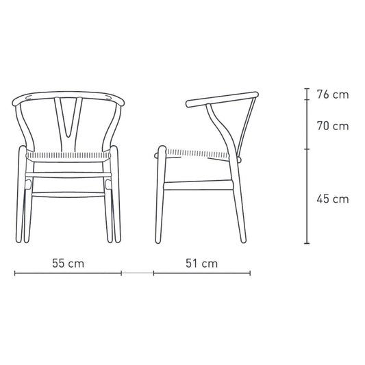 CH24 Wishbone Chair Gestell Walnuss Schwarz