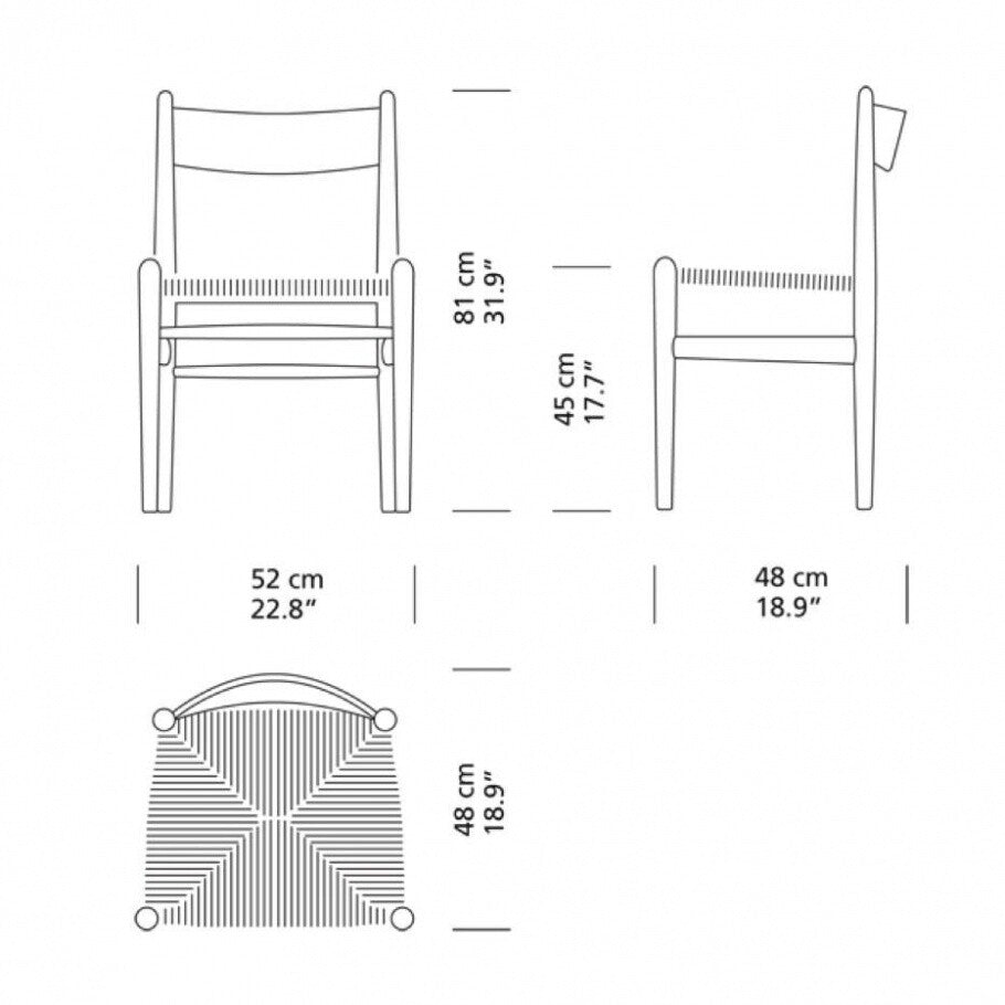 CH36 Chair Gestell Eiche Natur