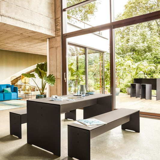 Riva Set 180 Tisch + 1 Bank Anthrazit