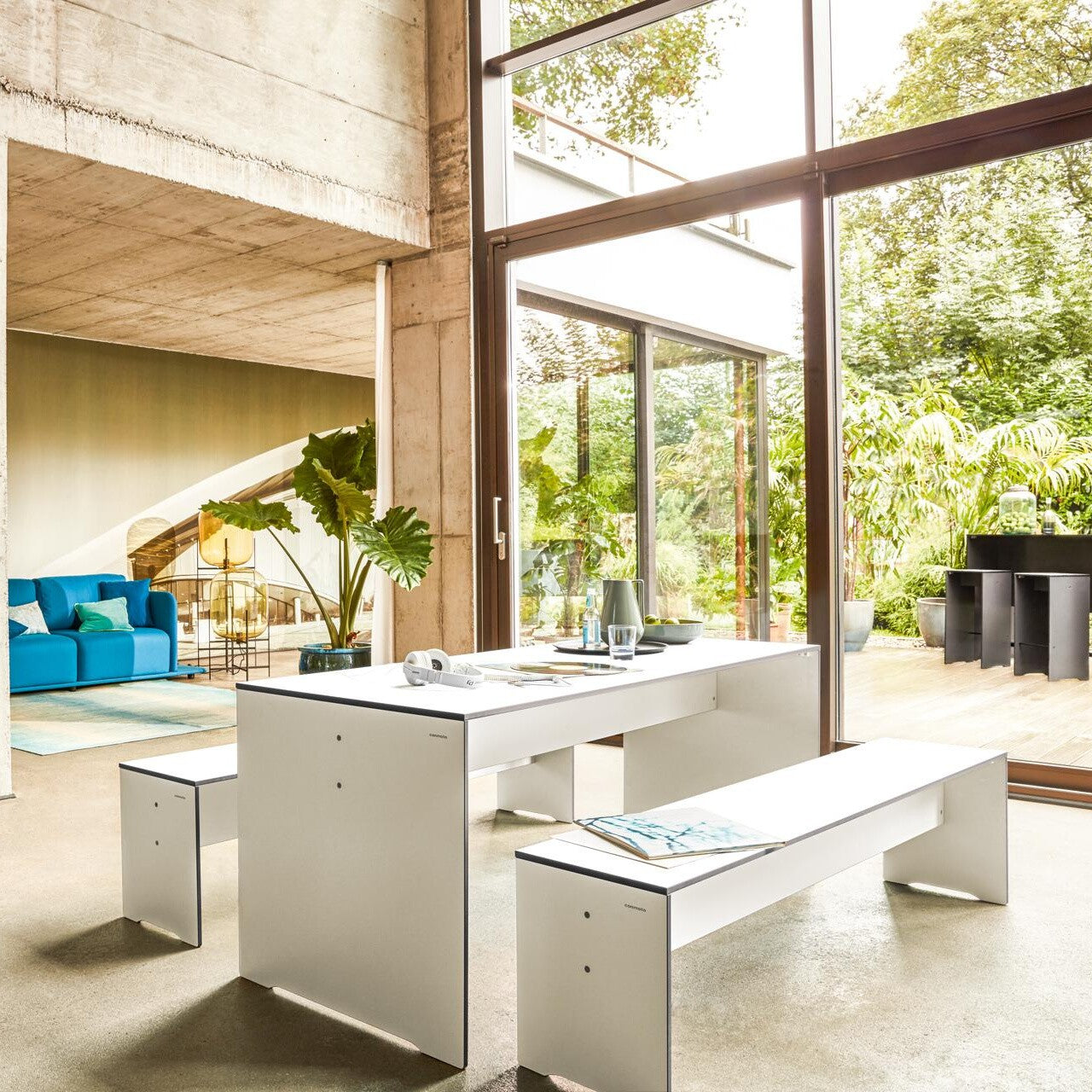 Riva Set 180 Tisch + 1 Bank Anthrazit