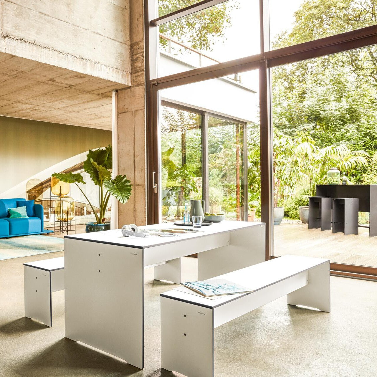 Riva Set 220 Tisch + 1 Bank Anthrazit