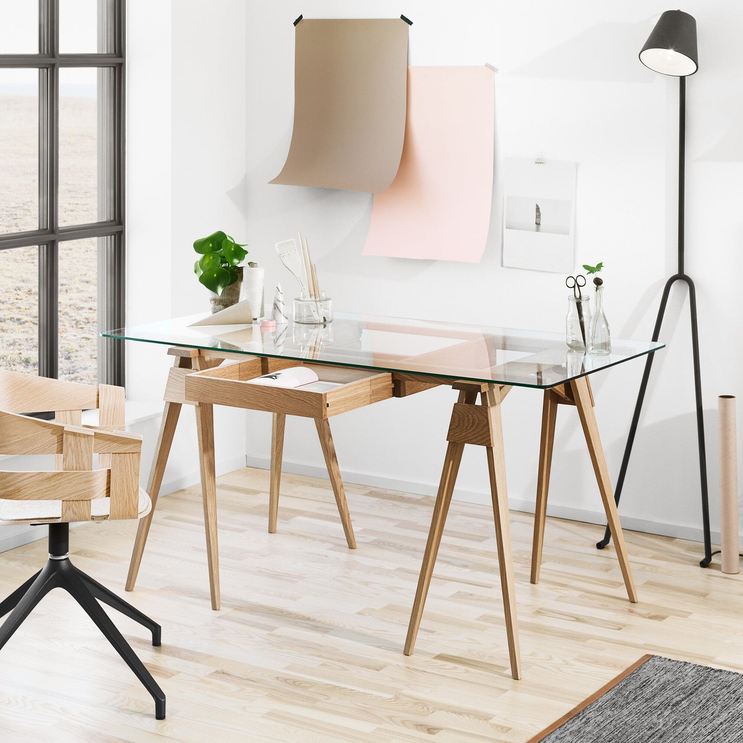 Arco Schreibtisch 150x75x74cm Weiß