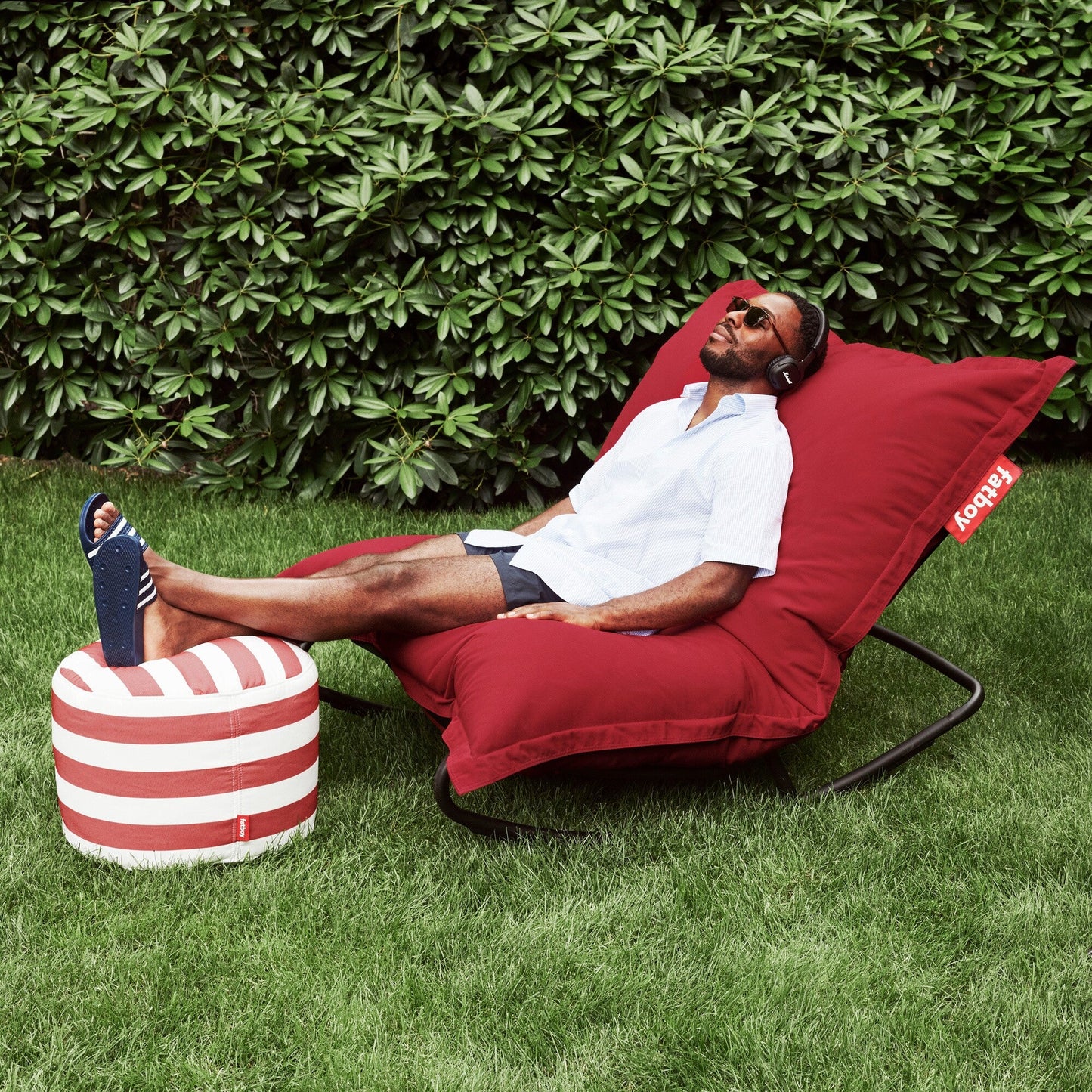 Rock 'n Roll Schaukelstuhl + Original Outdoor Sitzsack Schwarz