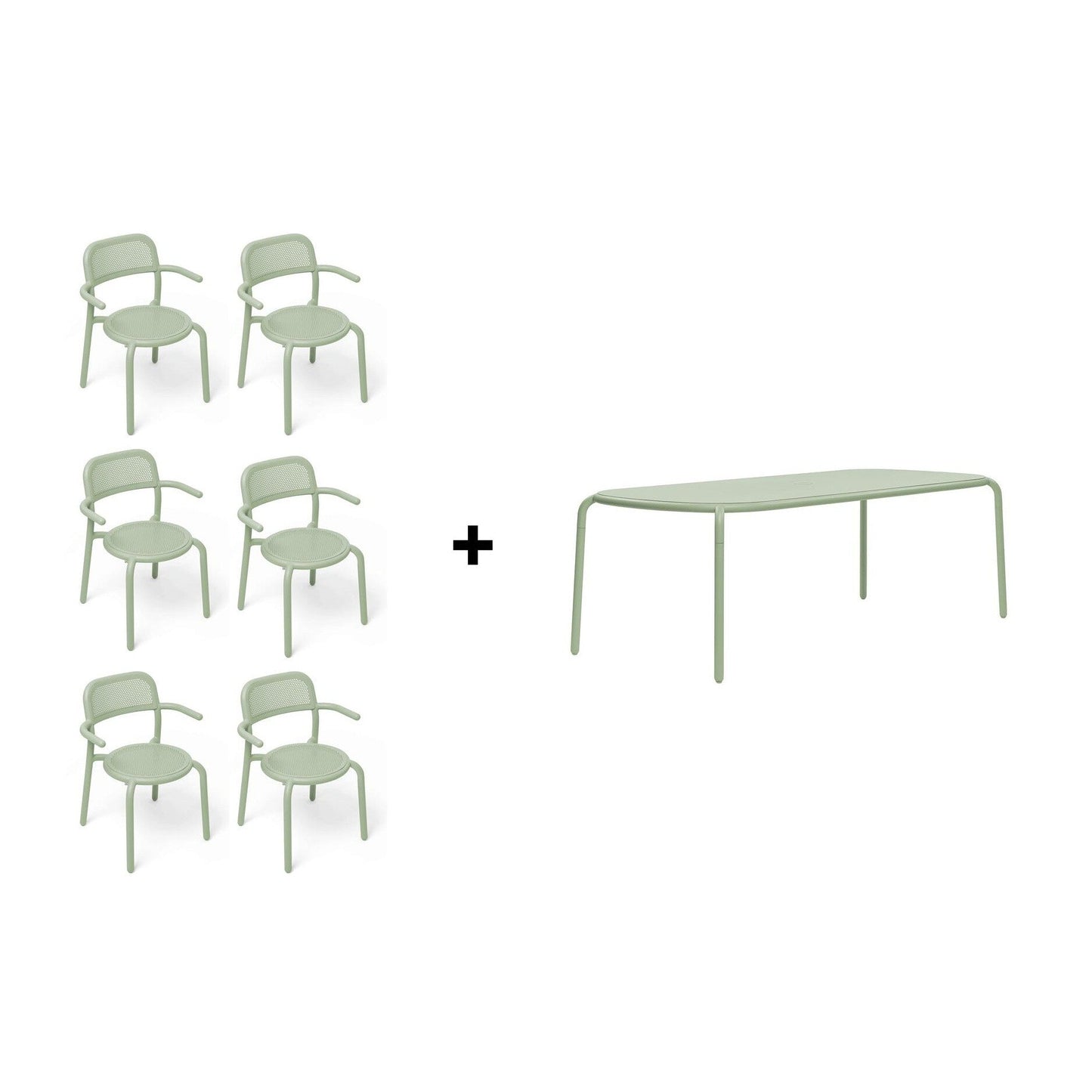 Toní Gartentisch + Gartenarmlehnstuhl