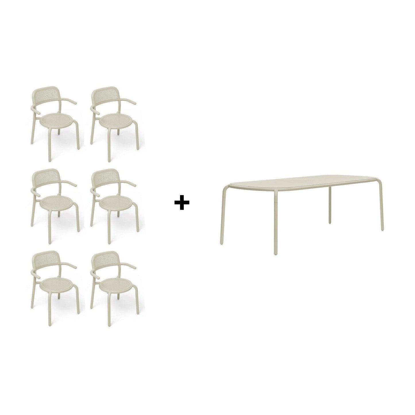 Toní Gartentisch + Gartenarmlehnstuhl
