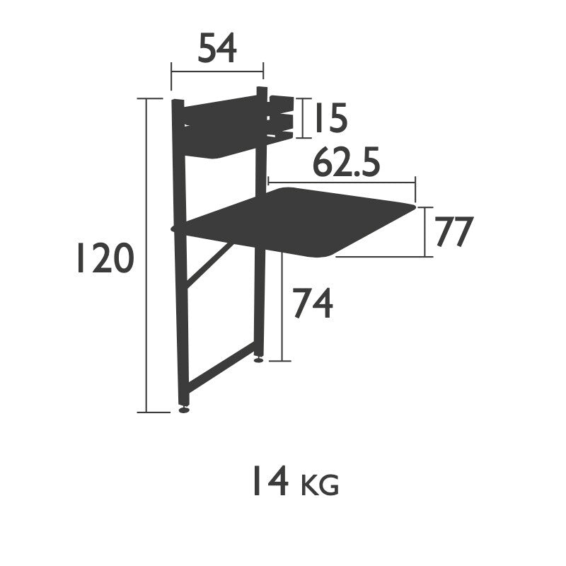 Bistro Balkontisch klappbar 57x77cm