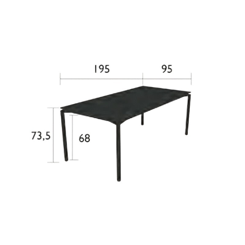 Calvi Gartenesstisch 195x95cm Gewittergrau