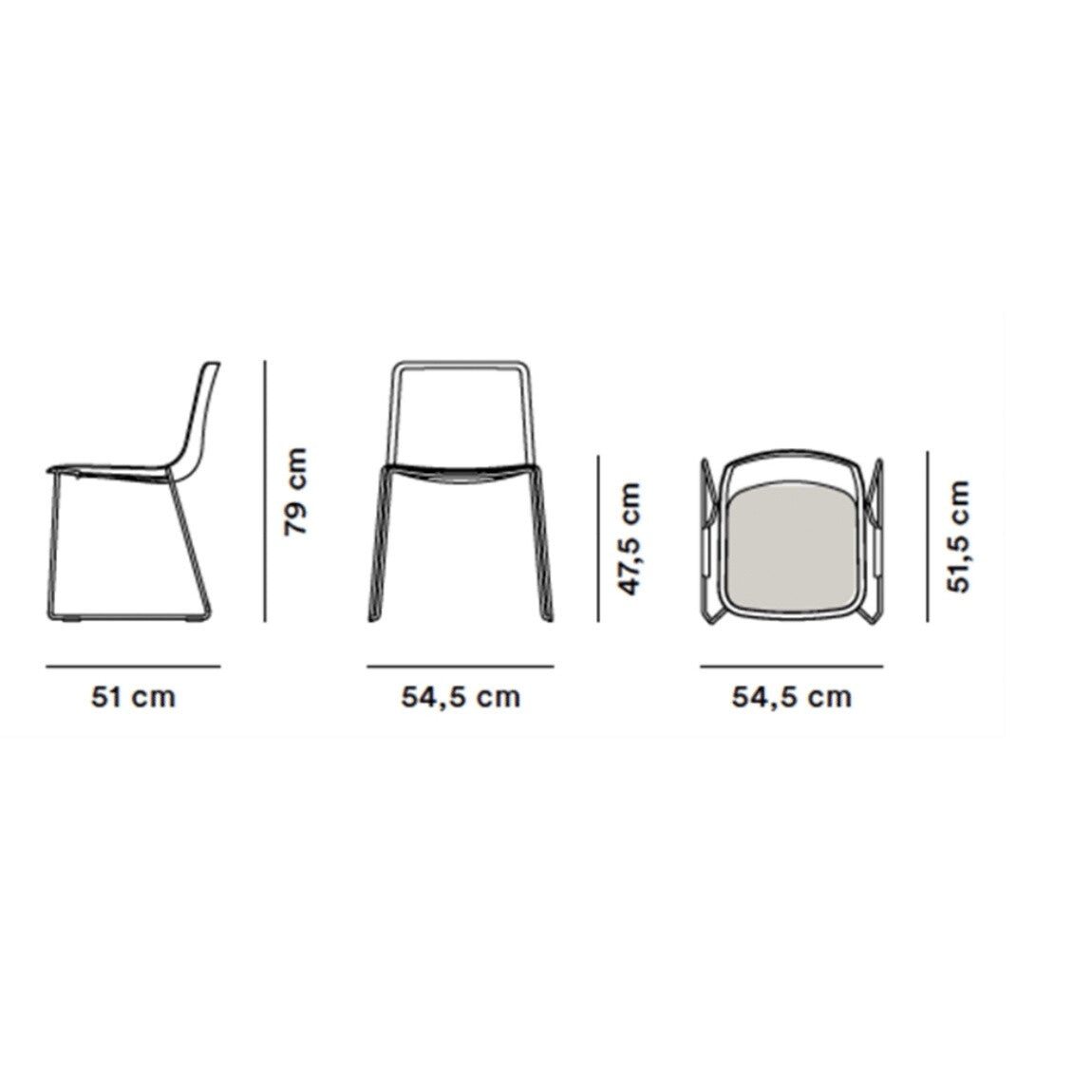 Pato Stuhl Kufengestell