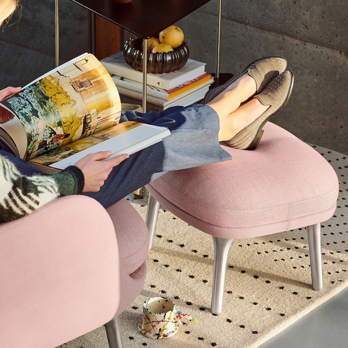 Ro™ JH11 Fußhocker Stoff Füße aus Aluminium