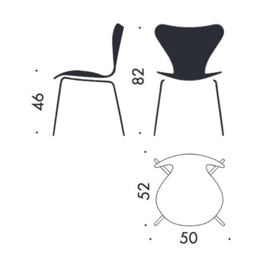 Serie 7™ Stuhl lackierte Esche Monochrom Schwarz