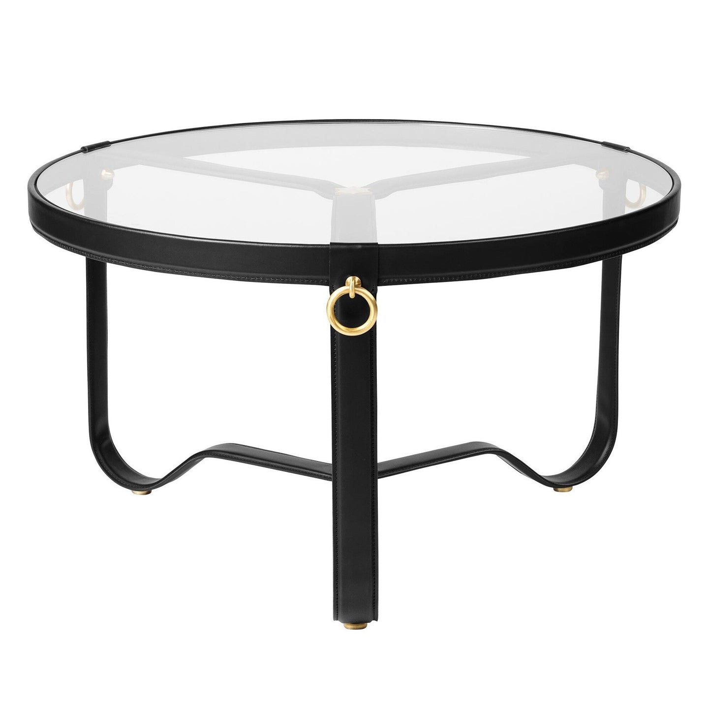 Adnet Couchtisch Ø 70cm Schwarz