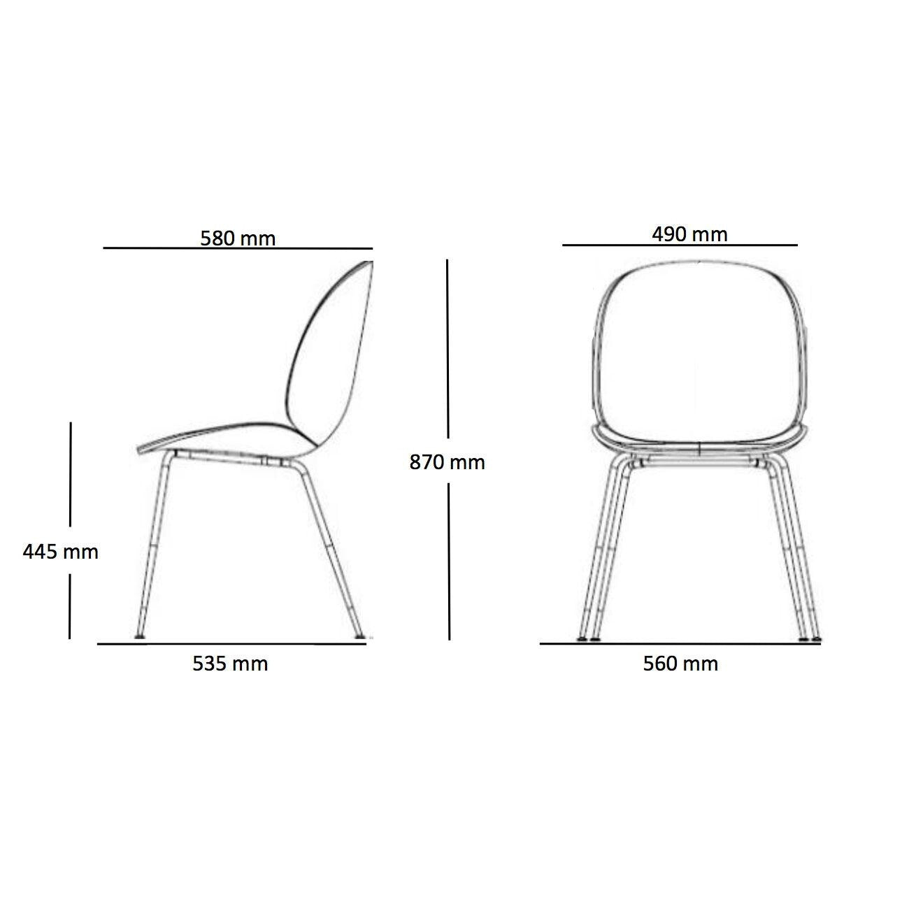 Beetle Dining Chair Stuhl Gestell Messing 4er Set Schwarz