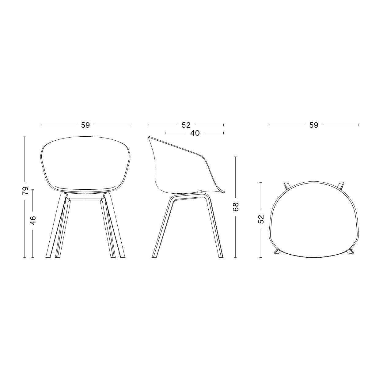 About a Chair AAC 22 2.0 Armlehnstuhl Eiche schwarz lackiert Schwarz
