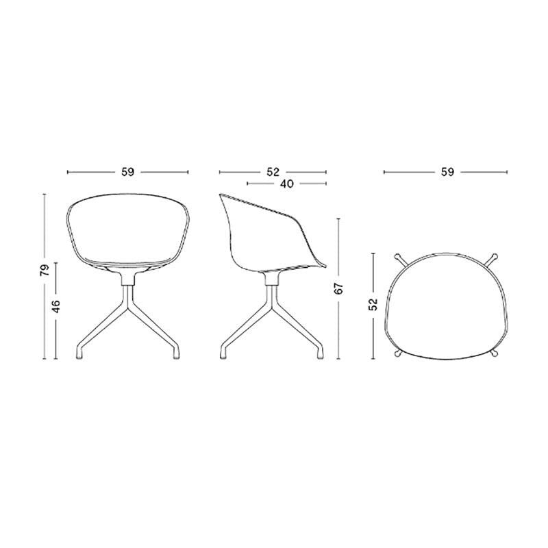 About a Chair AAC 20 2.0 Drehstuhl Gestell poliert Weiß