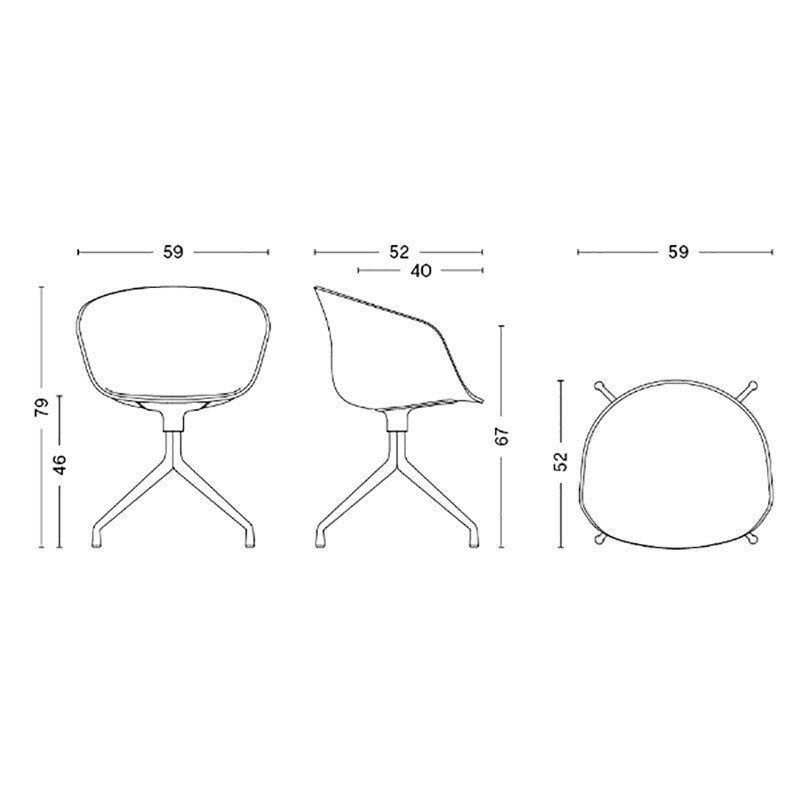 About a Chair AAC 21 Drehstuhl gepolstert Gestell weiß Weiß