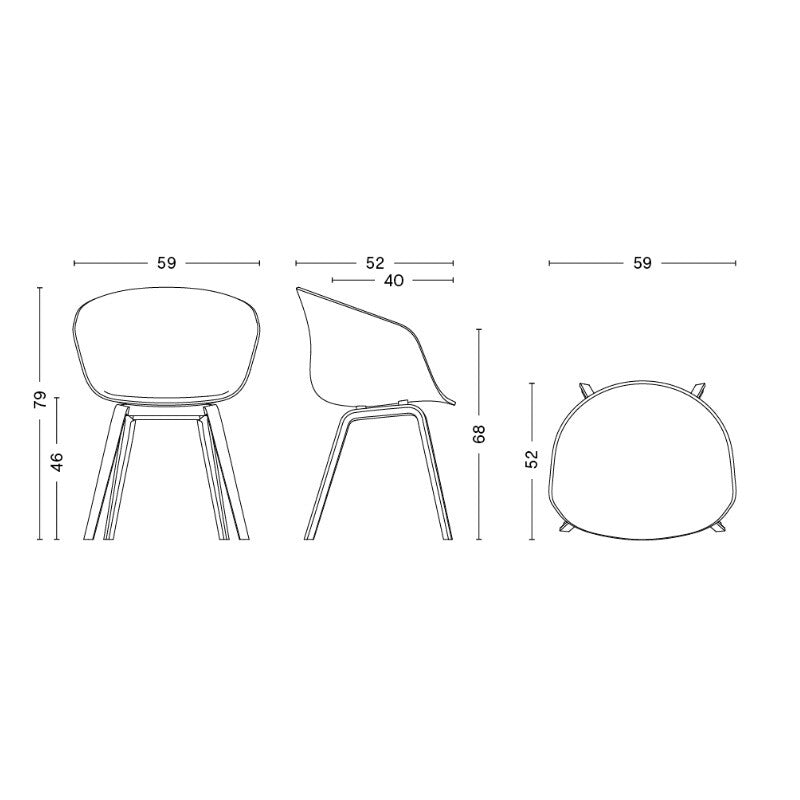About a Chair AAC 23 Armlehnstuhl Eiche schwarz Schwarz