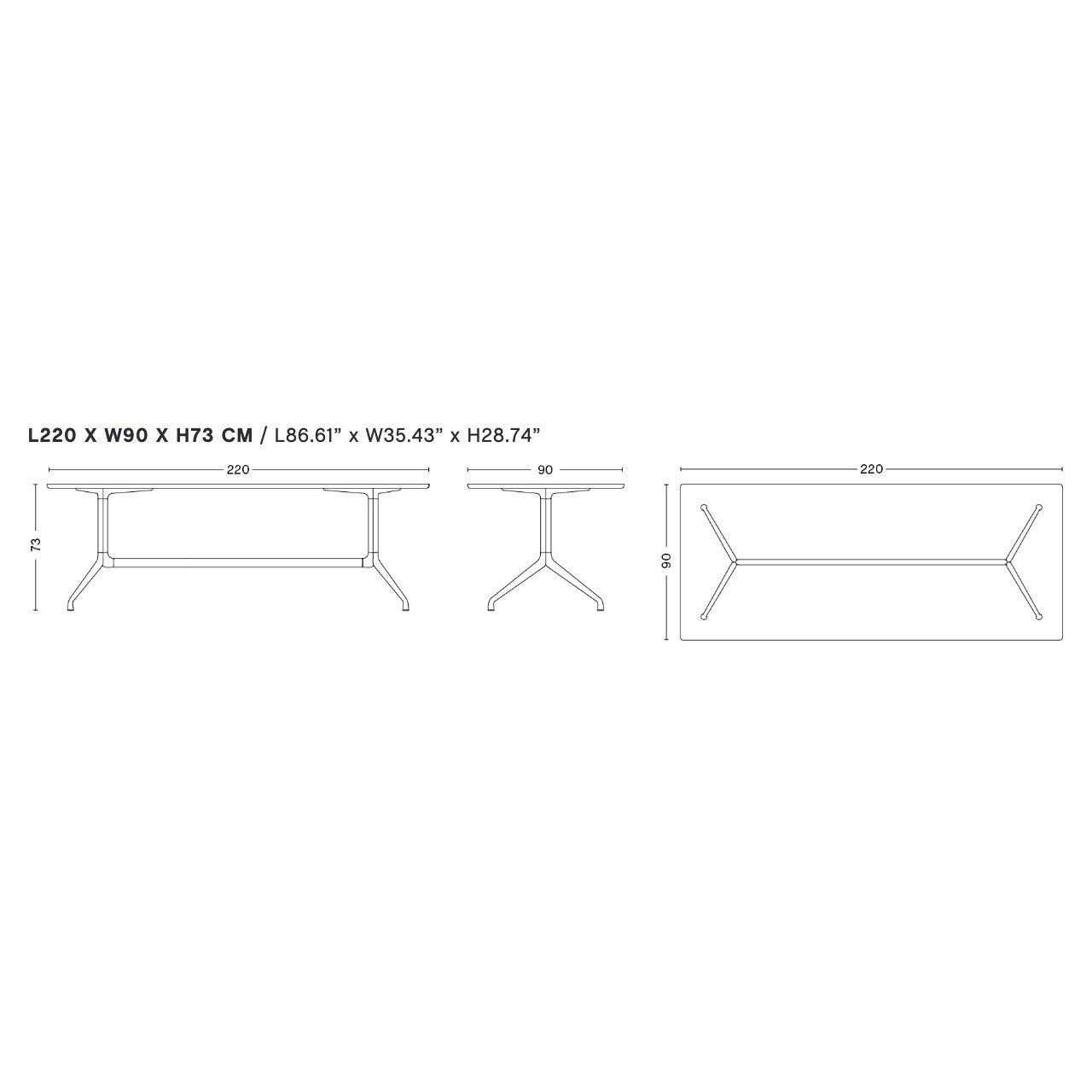 About a Table AAT 10 Esstisch Tischplatte Linoleum Schwarz