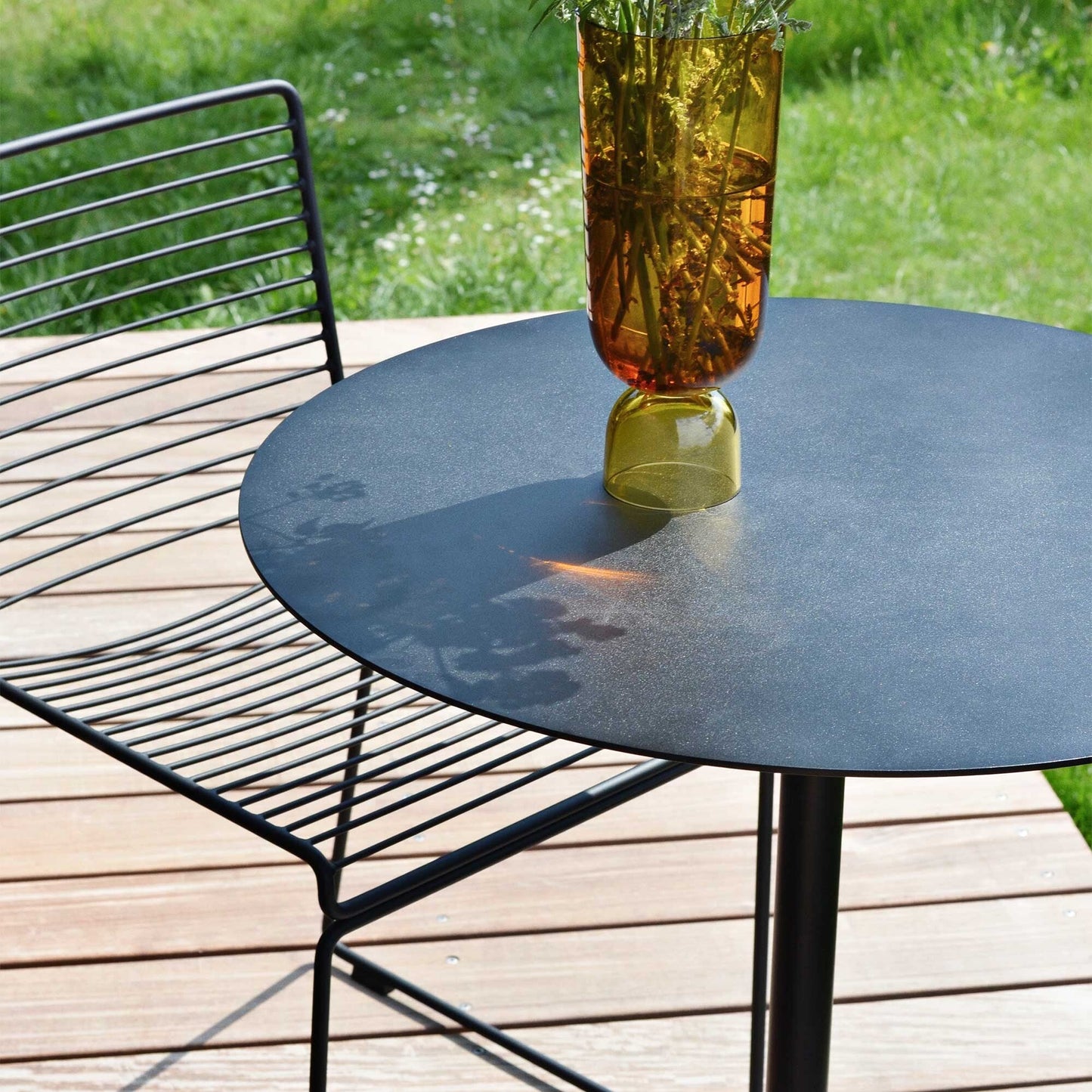 Terrazzo Gartentisch Ø70cm Himmelgrau