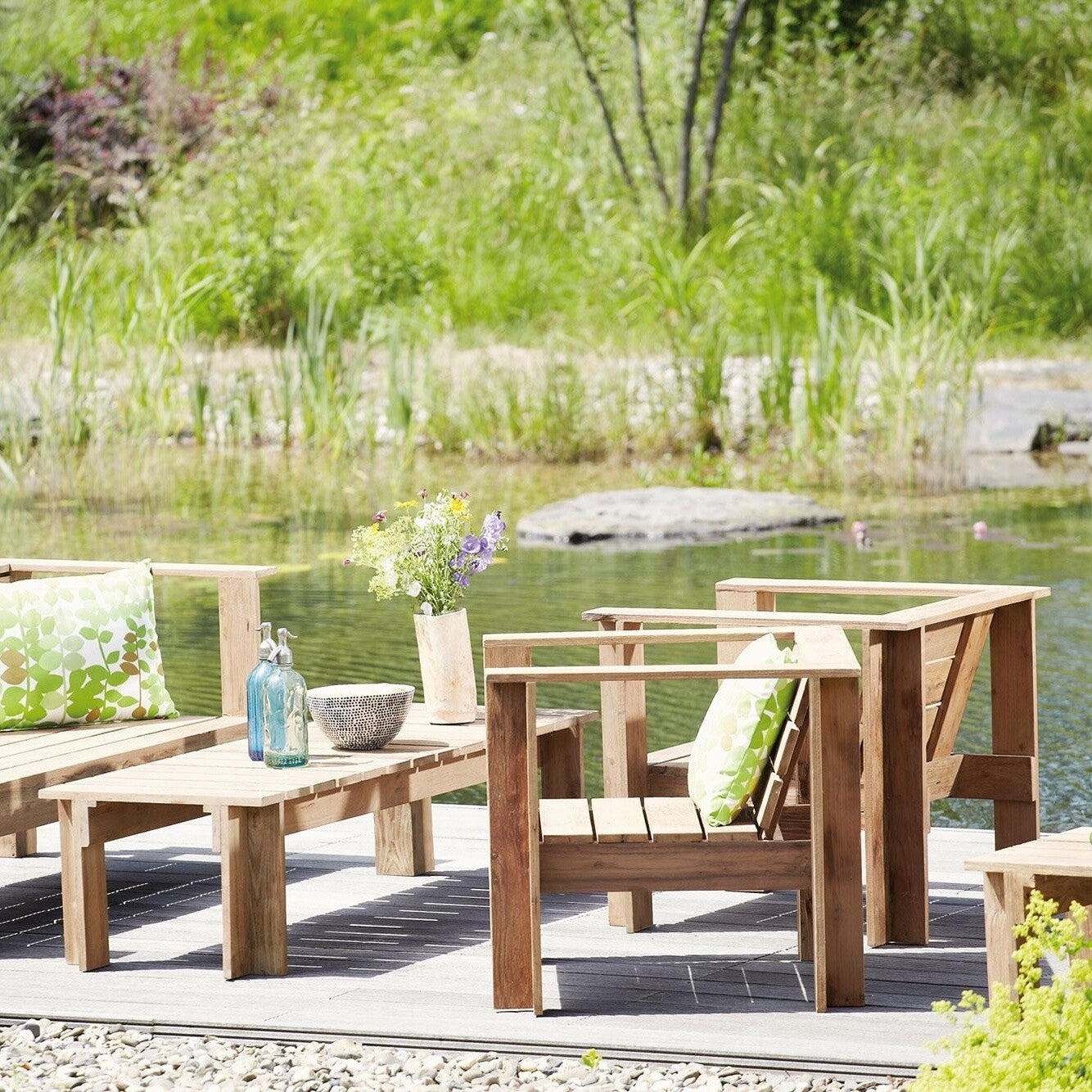 Batten Teakholz Loungesessel Natur