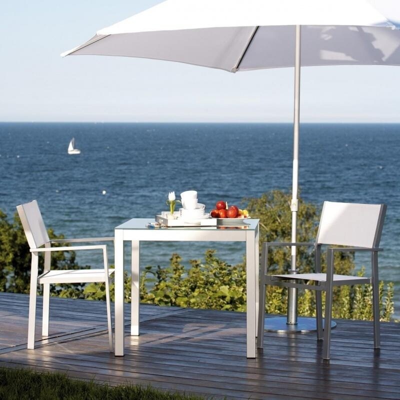 Cubic Gartenarmlehnstuhl 2er Set Weiß