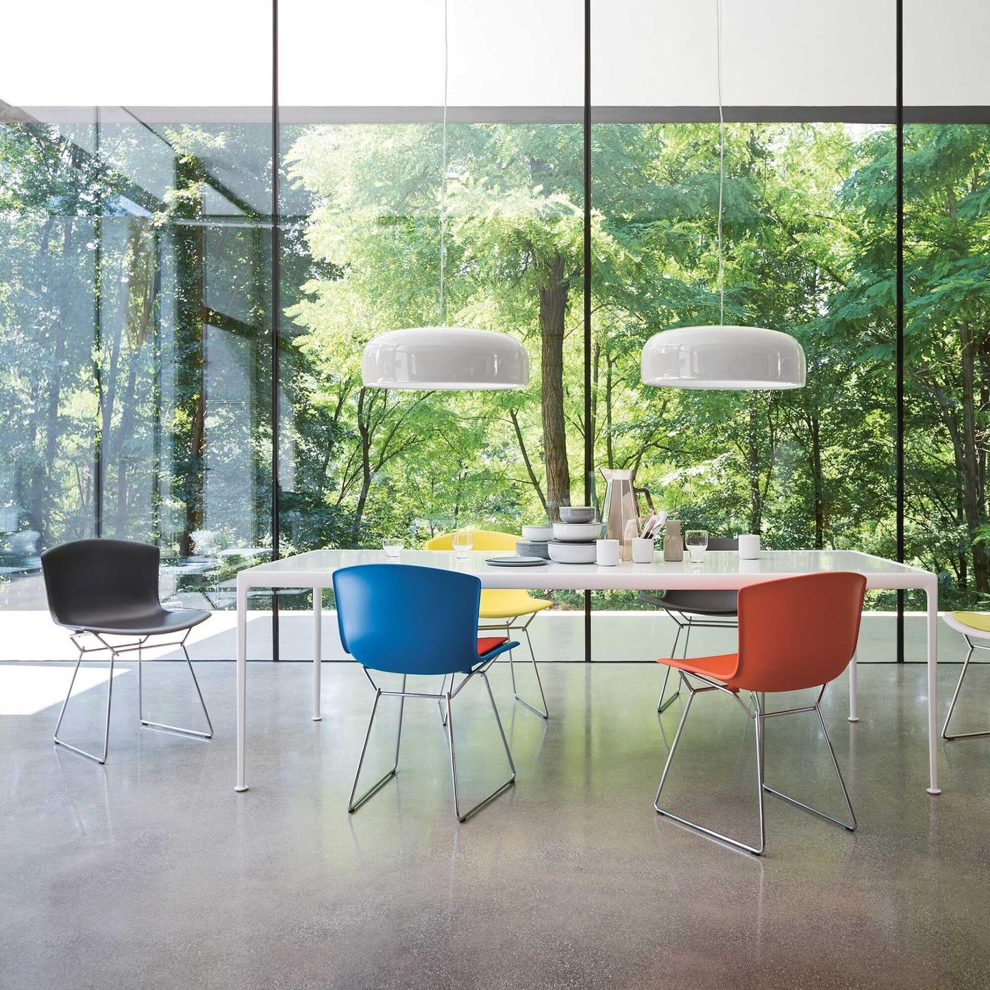 Bertoia Plastic Stuhl Gestell verchromt Schwarz