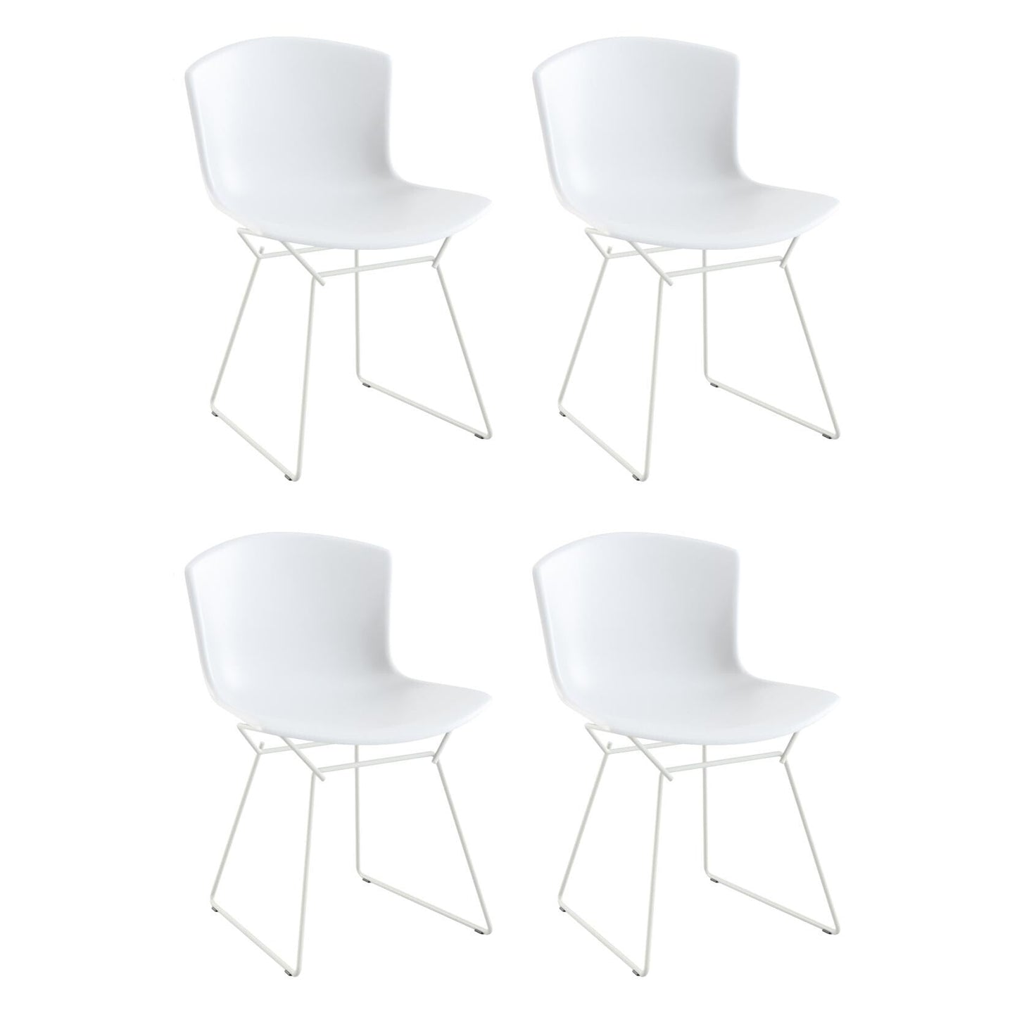 Bertoia Plastic Side Chair Stuhl 4er Set Schwarz
