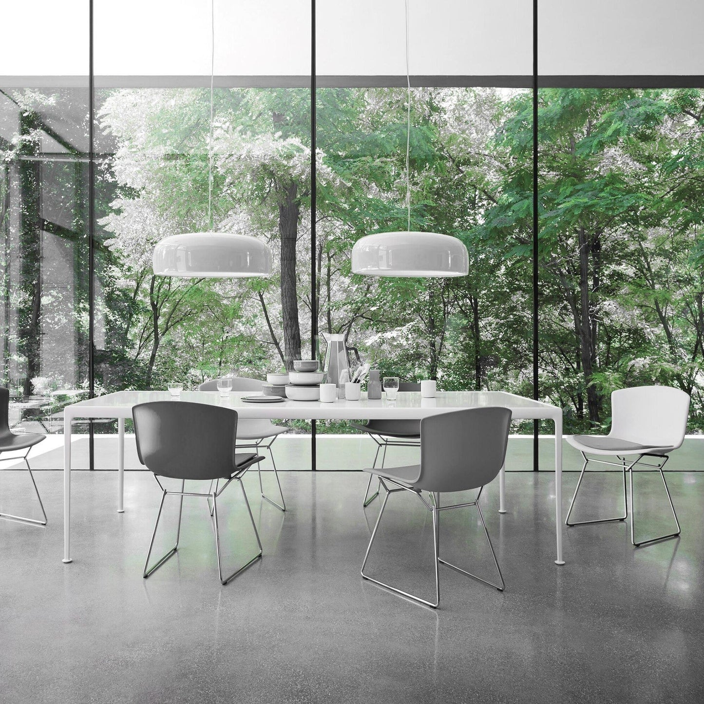 Bertoia Plastic Side Chair Stuhl 4er Set Schwarz