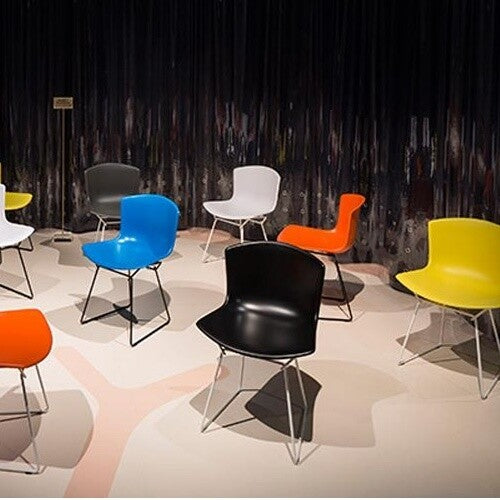 Bertoia Plastic Side Chair Stuhl Gestell weiß Weiß