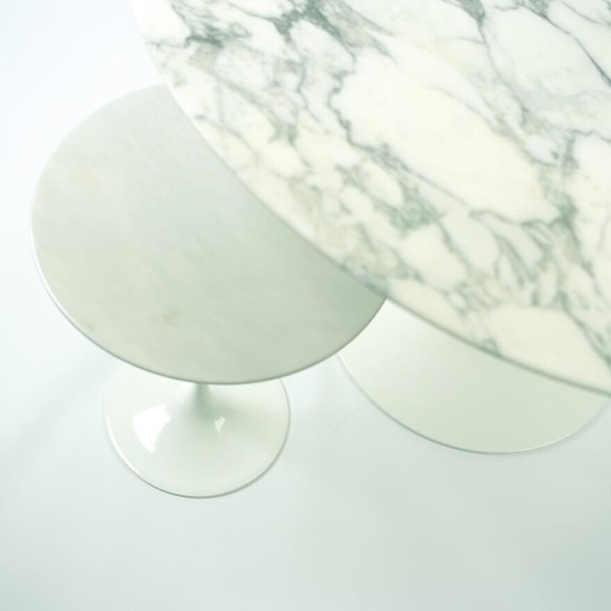 Saarinen Beistelltisch Ø 41cm Marmor Weiß