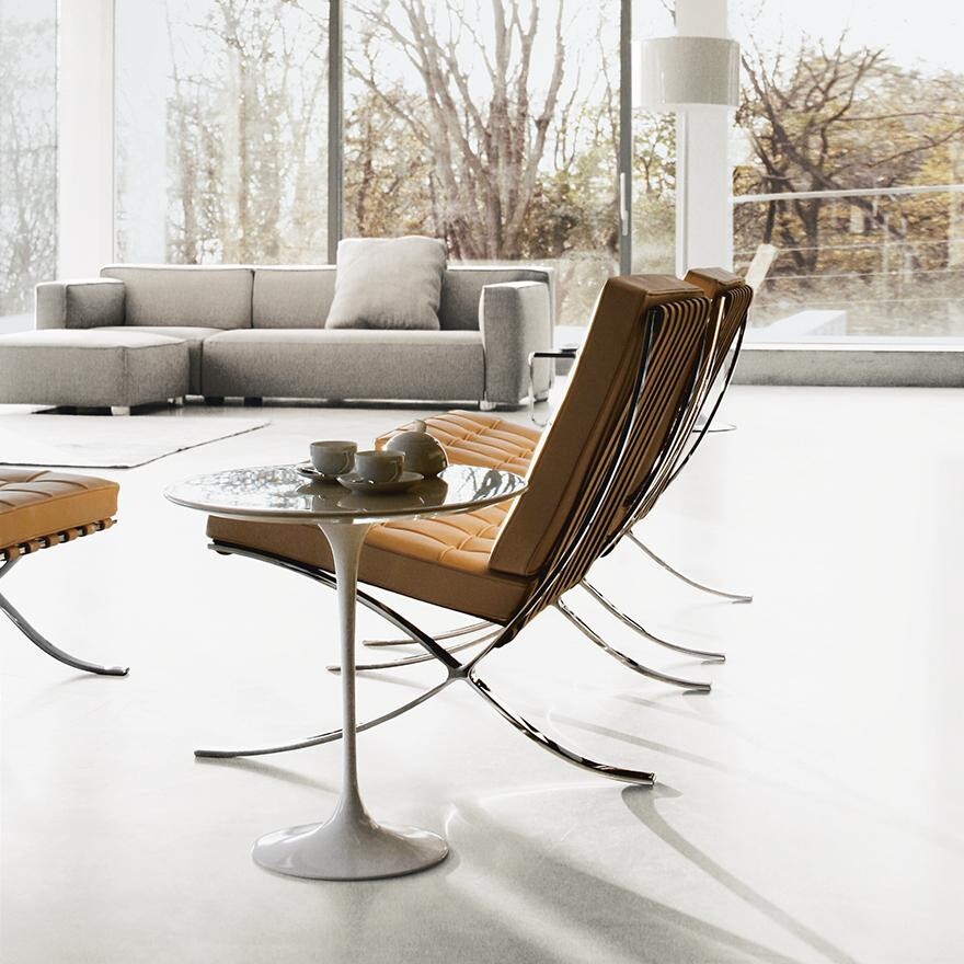 Saarinen Beistelltisch Ø 51cm Marmor Schwarz