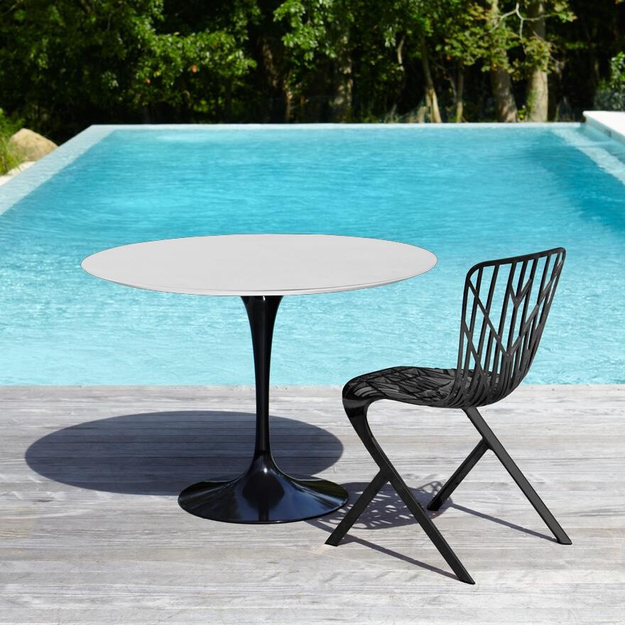 Saarinen Gartentisch Ø107cm Weiß
