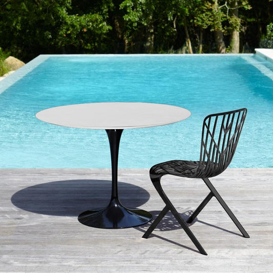 Saarinen Gartentisch Ø107cm Weiß