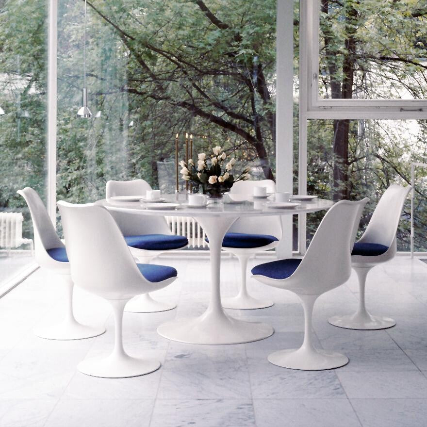 Saarinen Esstisch Ø120cm Marmor Weiß