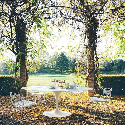 Saarinen Gartentisch Oval 198cm Weiß