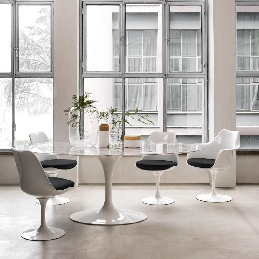 Tulip Eero Saarinen Stuhl drehbar Weiß