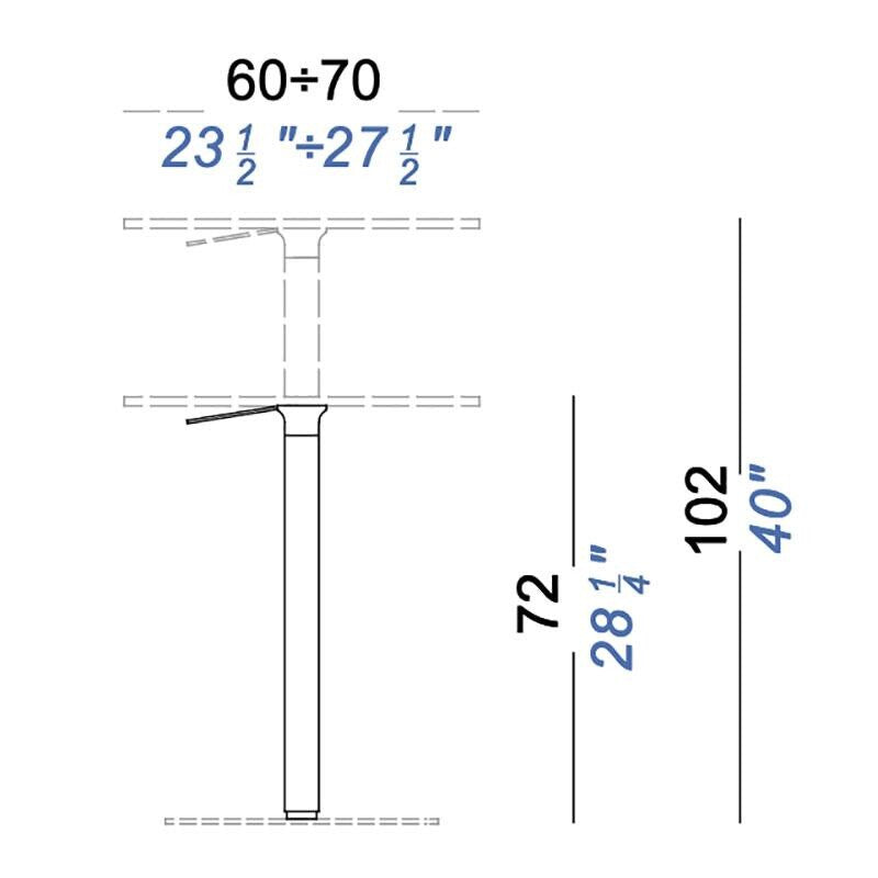 Brio Bistrotisch Gestell matt verchromt 72-102cm