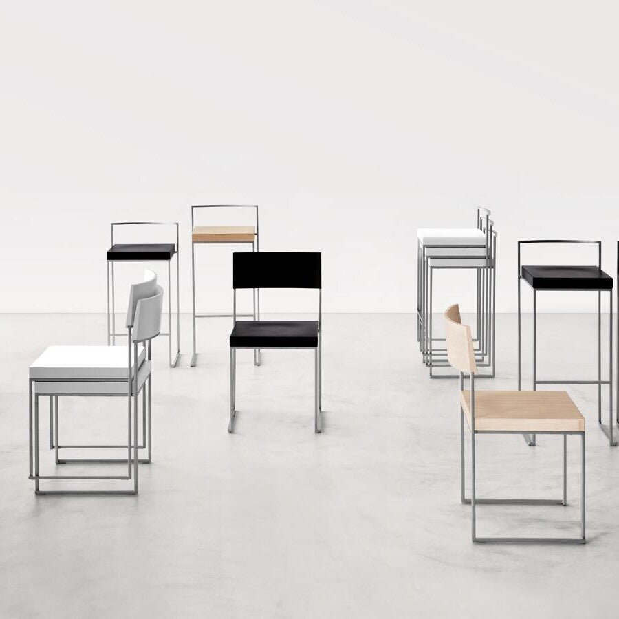 Cuba S56 Stuhl Sitzfläche Leder stapelbar Schwarz