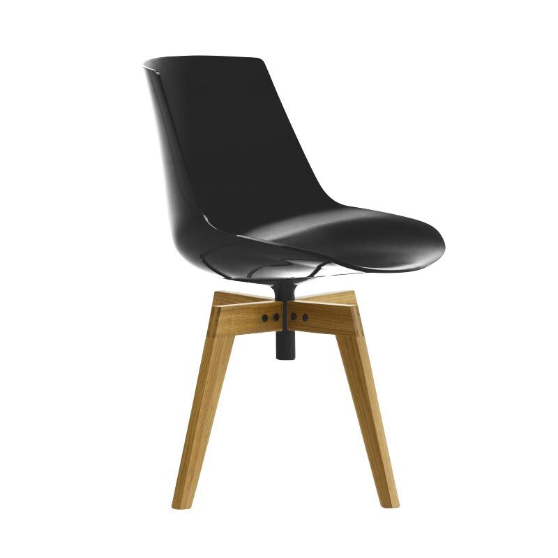 Flow Stuhl Füße in Eiche 4er Set Schwarz