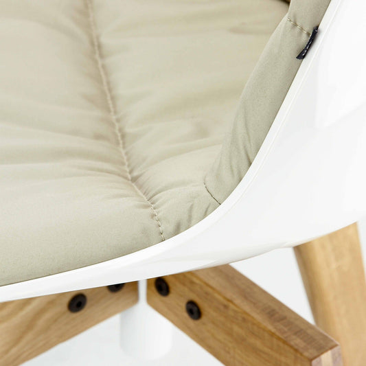 Flow Stuhl gepolstert Gestell Eiche Schwarz