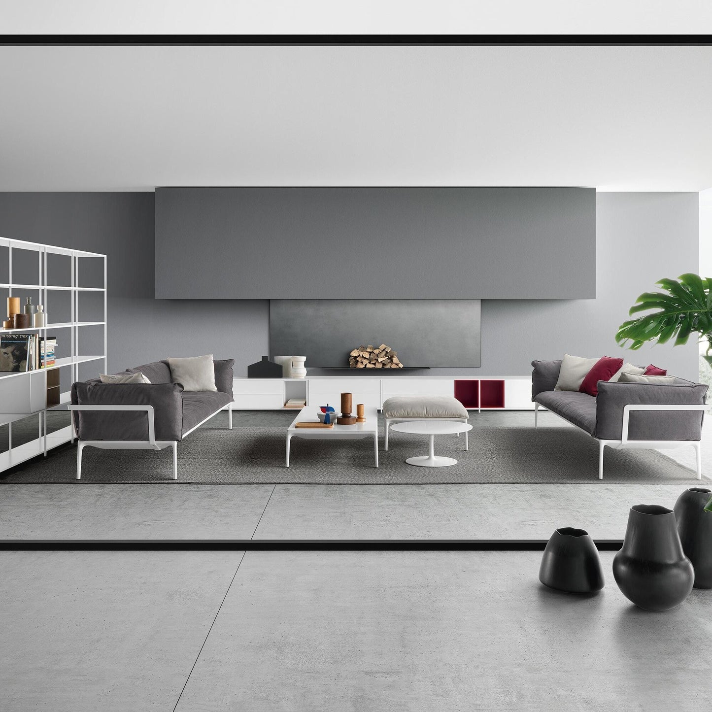 Yale Low Couchtisch quadratisch Weiß