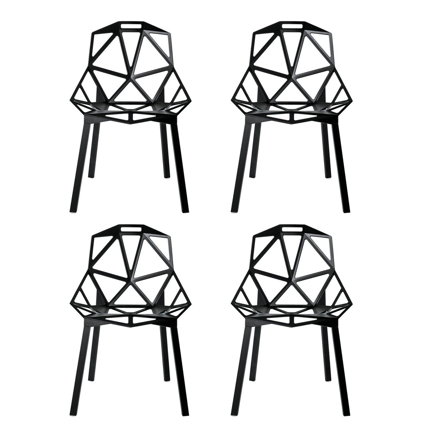 Chair One Stuhl stapelbar 4er Set Schwarz