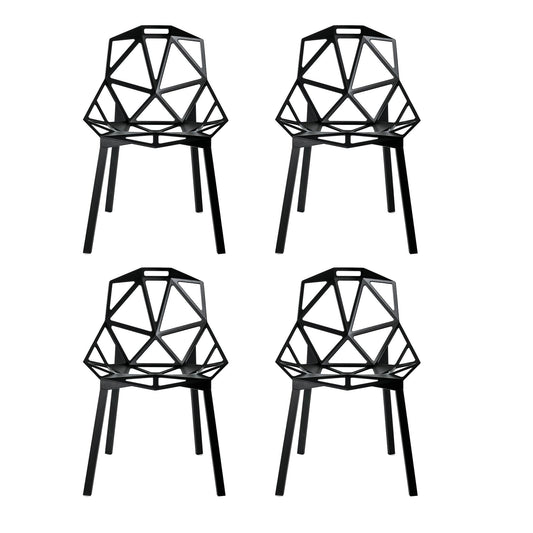 Chair One Stuhl stapelbar 4er Set Schwarz