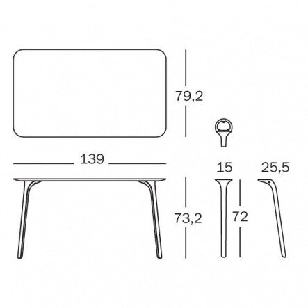 Table First Outdoor Tisch rechteckig Schwarz