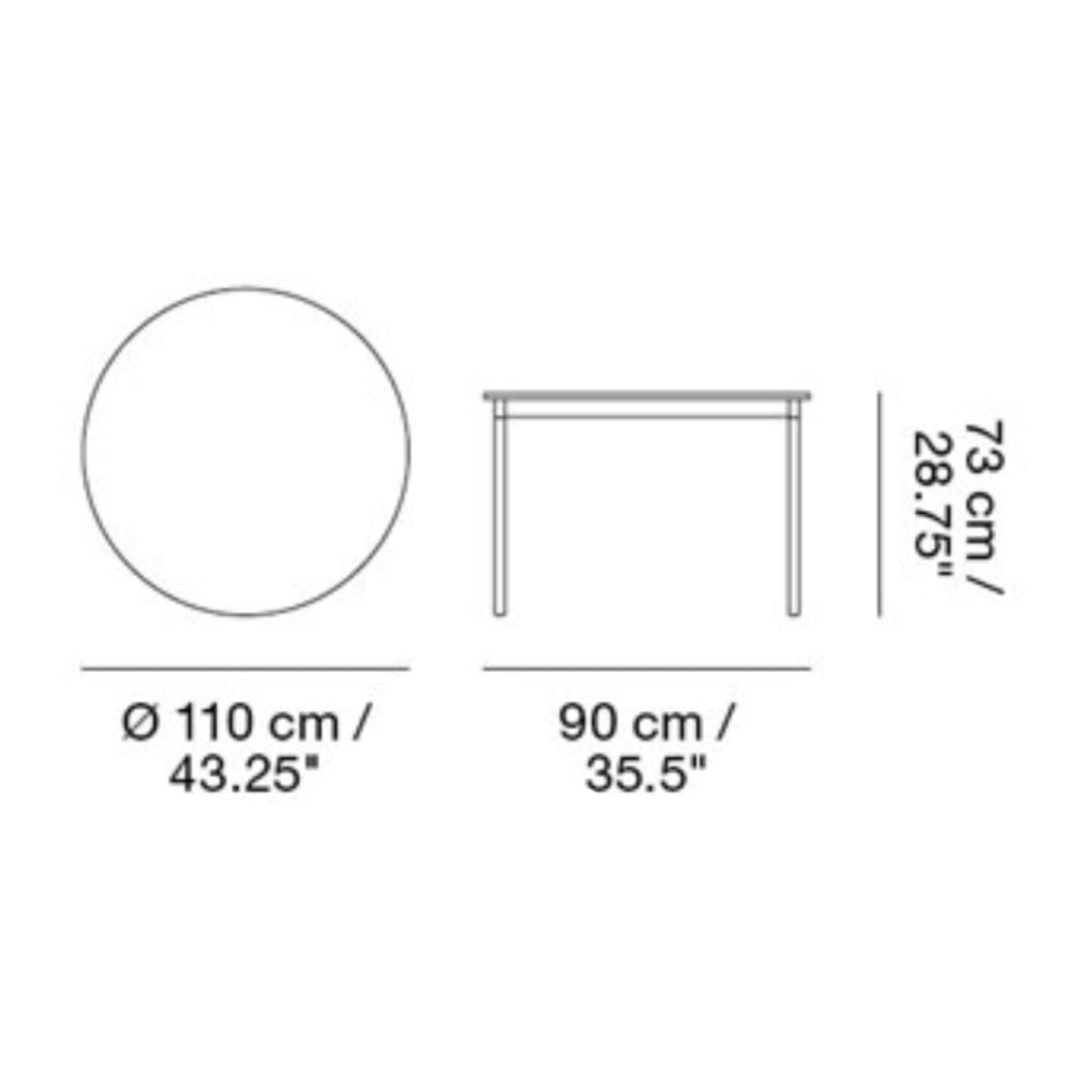Base Tisch Ø110cm Weiß