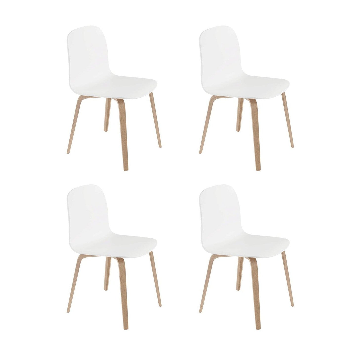 Visu Stuhl mit Holzgestell 4er Set Weiß