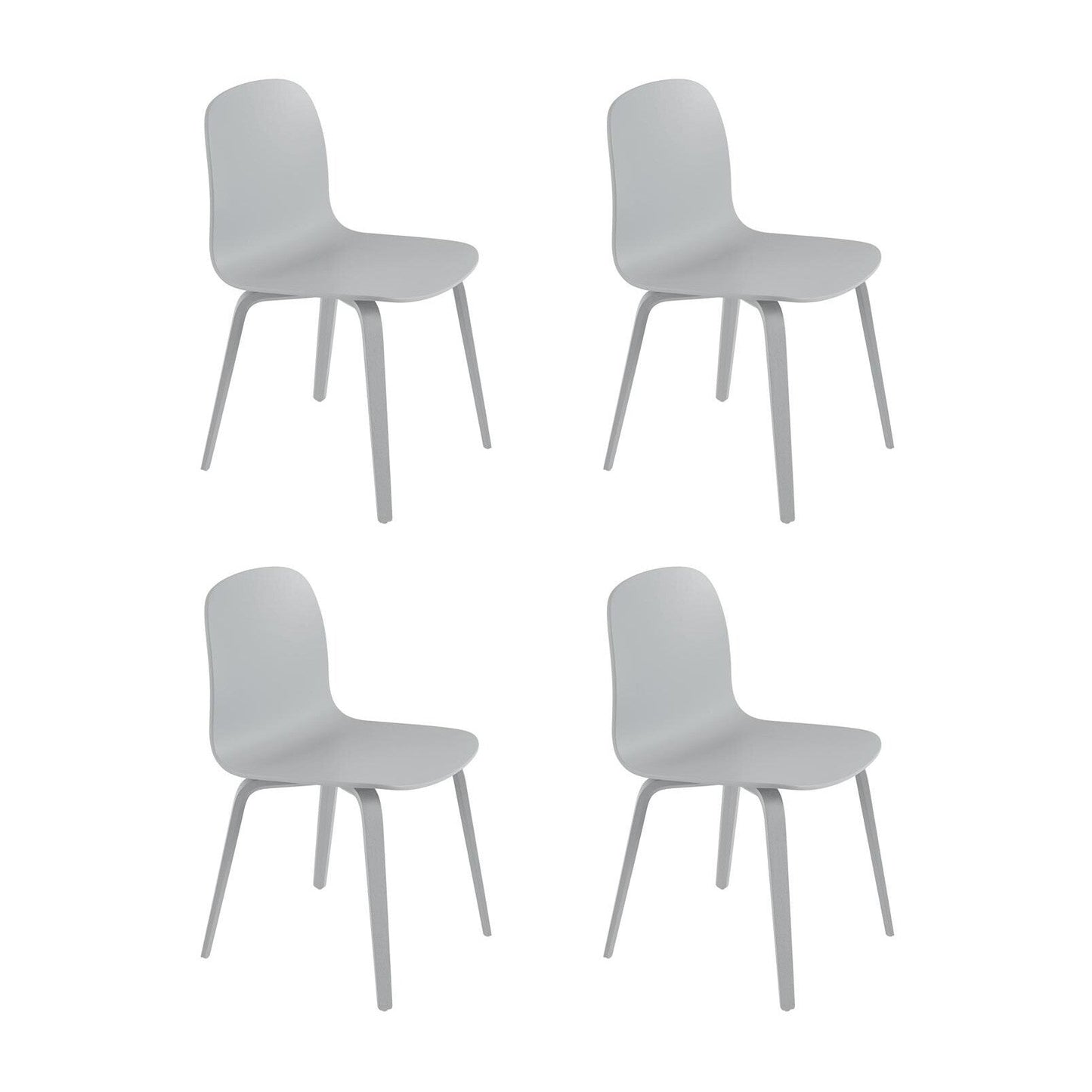 Visu Stuhl mit Holzgestell 4er Set