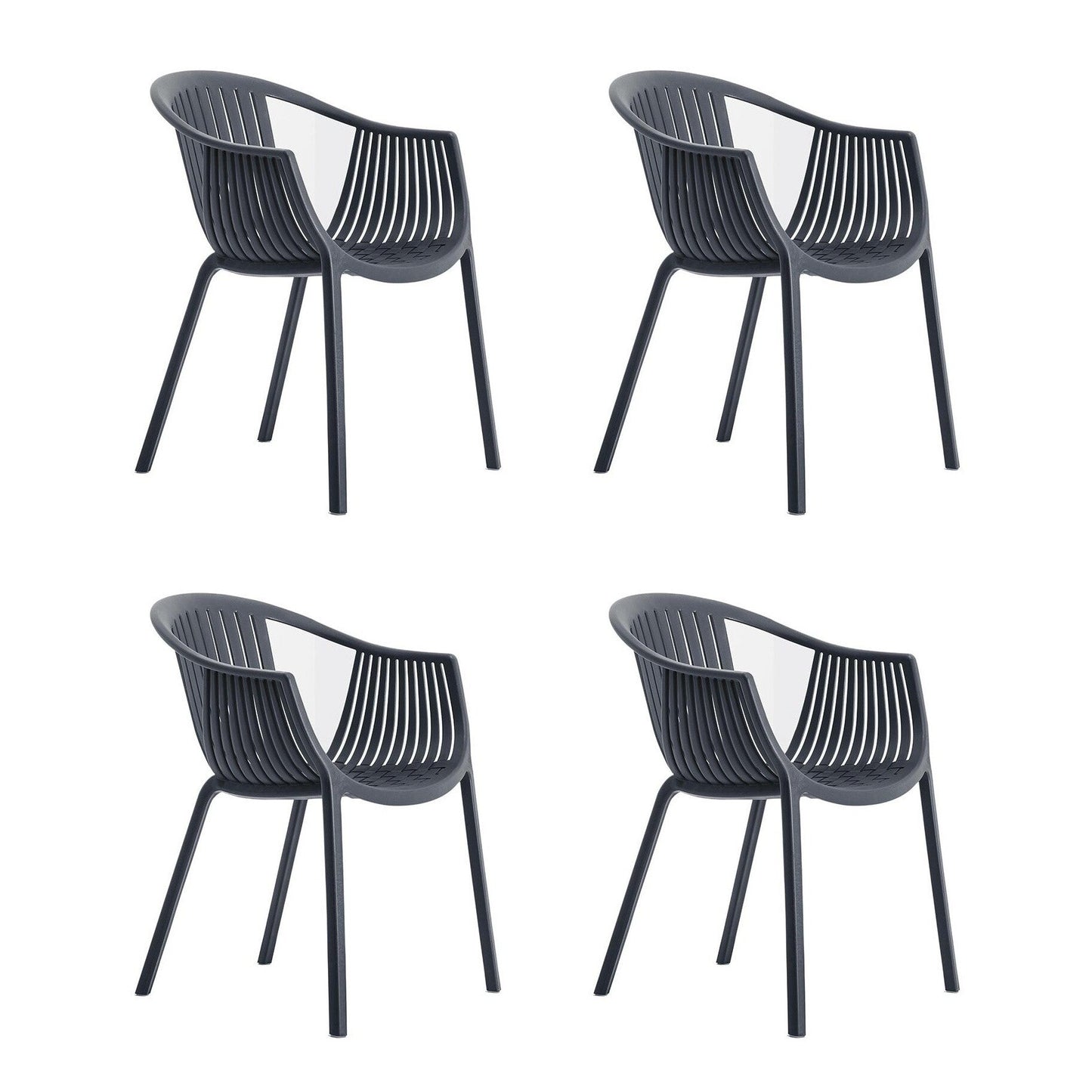 Tatami 306 Gartenarmlehnstuhl 4er Set Anthrazit